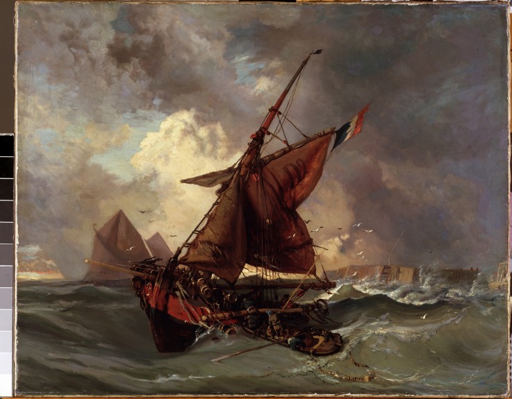 Ships at stormy sea from Ferdinand Victor Eugène Delacroix