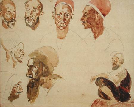 Sketches of Heads from Ferdinand Victor Eugène Delacroix