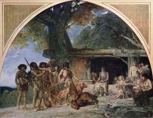 The Stone Age, returning from a bear hunting from Fernand Cormon