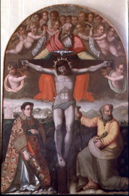 Trinity with SS. Stephen and Philip, central panel of an altarpiece from Filippino Lippi