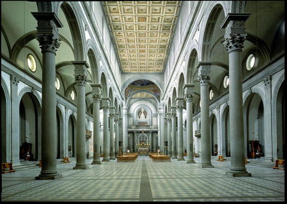 View of the Nave, 1425-46 (photo) from Filippo  Brunelleschi