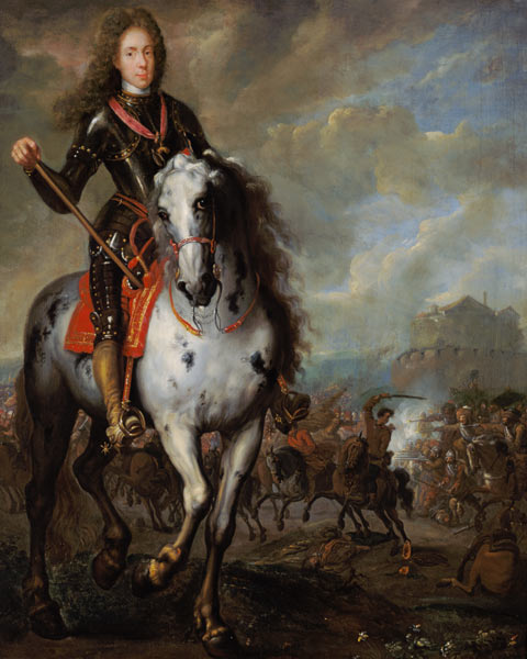 Equestrian Portrait of Prince Eugene de Savoie (1663-1736) from Flemish School