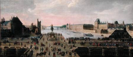 View of the Pont-Neuf and the River Seine looking downstream from Flemish School