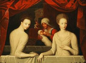 Gabrielle d'Estrees (1573-99) and her sister, the Duchess of Villars
