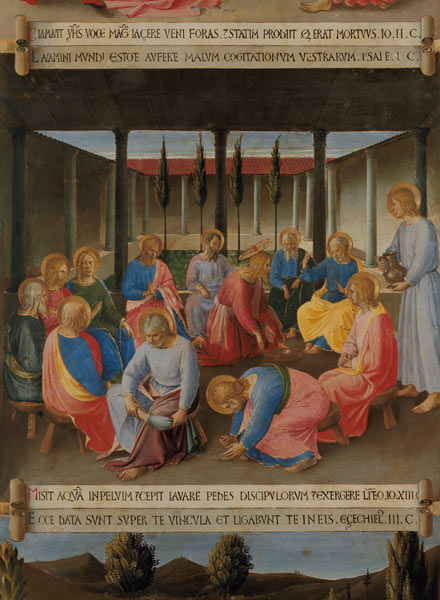 The Washing of the Feet, detail from panel three of the Silver Treasury of Santissima Annunziata from Fra Beato Angelico