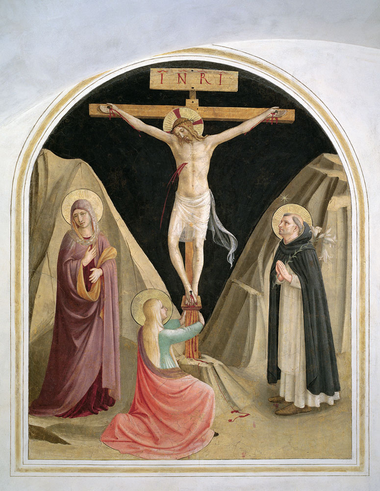 Crucifixion with St. Dominic, from cell 25 from Fra Beato Angelico