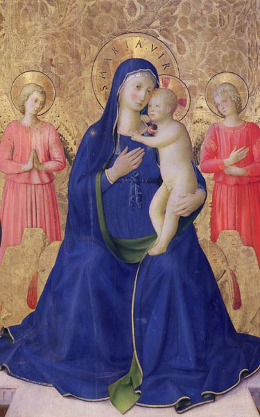The Bosco ai Frati Altarpiece: The Virgin and Child enthroned with two angels, 1452 (detail of 43968 from Fra Beato Angelico