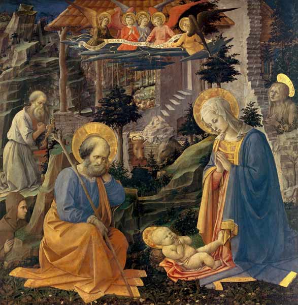 Adoration of the Child with the Saints Joseph, Jerome, Magdalena and Hilarion from Fra Filippo Lippi