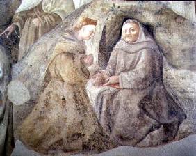 The Reform of the Carmelite Rule, detail of two Carmelite friars