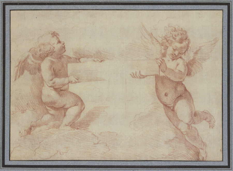 Zwei Engel, die ein Kreuz halten from Francesco Albani