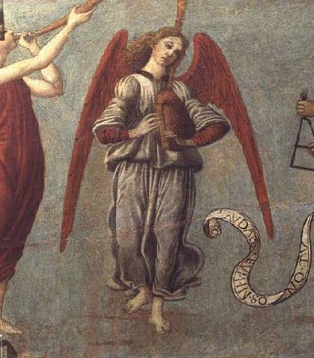 Angel playing the bagpipe from Francesco Botticini