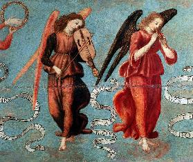 Angels playing the fiddle and pipe