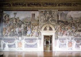 Wall in the Sala dell'Udienza with frescoes of The Triumph of Camillus and Camillus forbidding the W