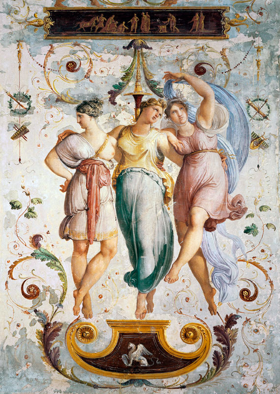 Decorative panel with dancers (fresco) from Francesco Hayez