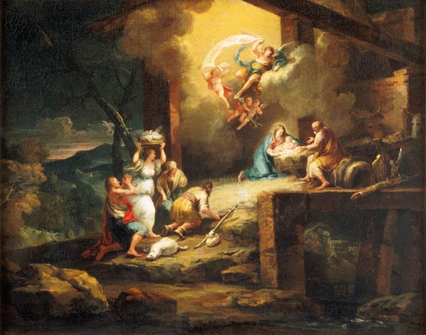 Birth Christi with adoration of the shepherds from Francesco Zuccarelli