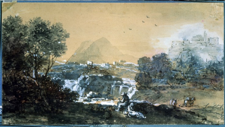 Landscape with a waterfall from Francesco Zuccarelli