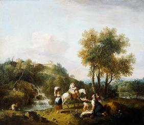 Zuccarelli / Landscape with Horsewoman