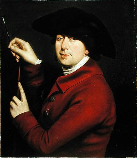 Self Portrait holding a mahlstick and brush from Francis Hayman
