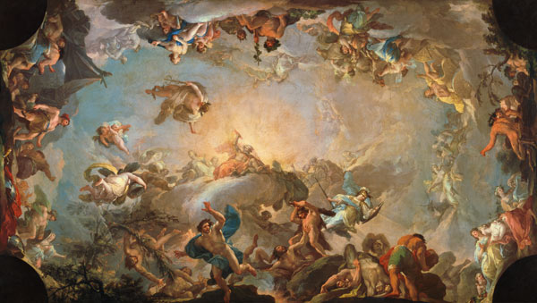 The Fall of the Giants besieging Olympus from Francisco Bayeu y Subias