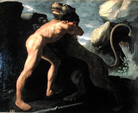 Hercules Fighting with the Nemean Lion from Francisco de Zurbarán (y Salazar)