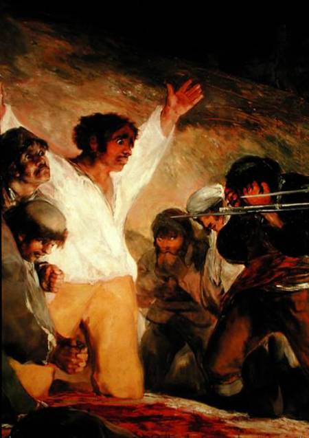 Execution of the Defenders of Madrid, 3rd May 1808, detail of a man with his hands raised from Francisco José de Goya