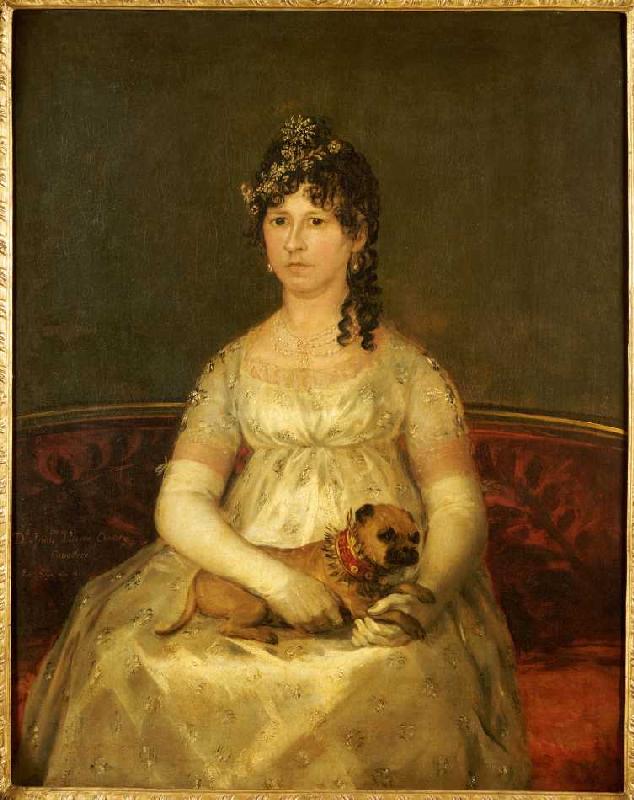 Portrait der Dona Francisca Vicenta Chollet y Caballero mit einem Schoßhund from Francisco José de Goya