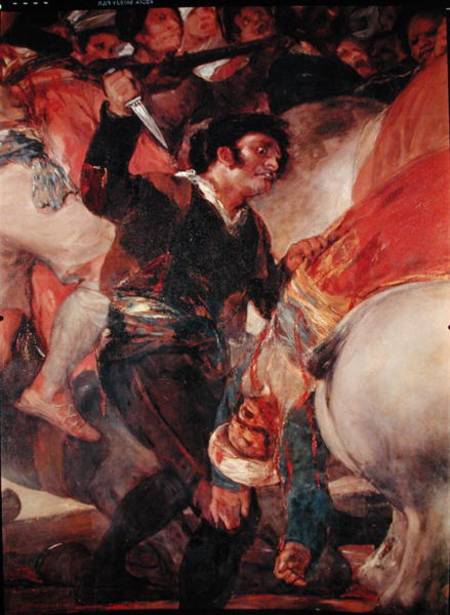 The Second of May, 1808. The Riot against the Mameluke Mercenaries, detail of a man with a dagger from Francisco José de Goya
