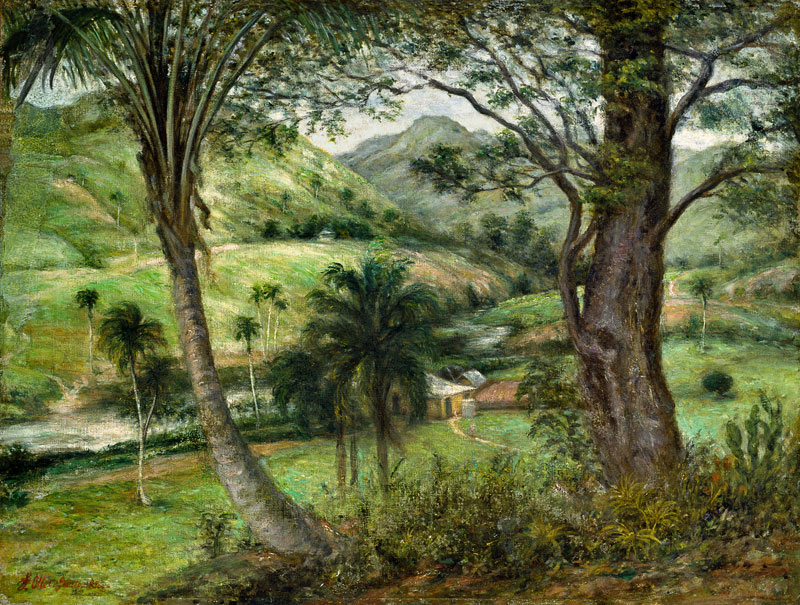 Mountain countryside of Guaraguao (Puerto Rico) from Francisco Oller y Cestero