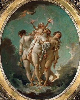 The Three Graces holding Cupid