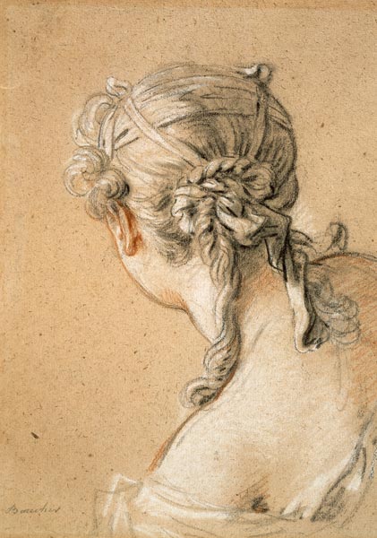 Head of a Girl from Behind from François Boucher