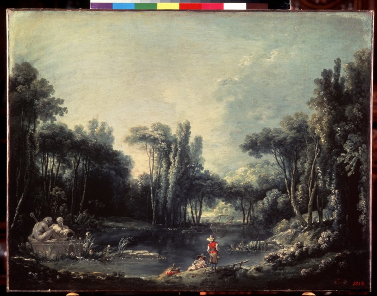 Landscape with a pond from François Boucher