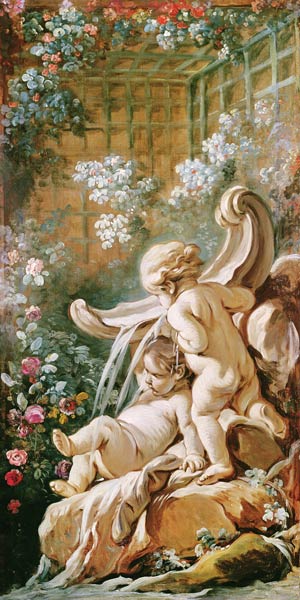Two Cupids by a Basin, from the salon of Gilles Demarteau from François Boucher