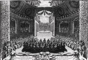 Concert in the garden of Trianon, 2nd day of celebrations at Versailles, 14th July 1668'