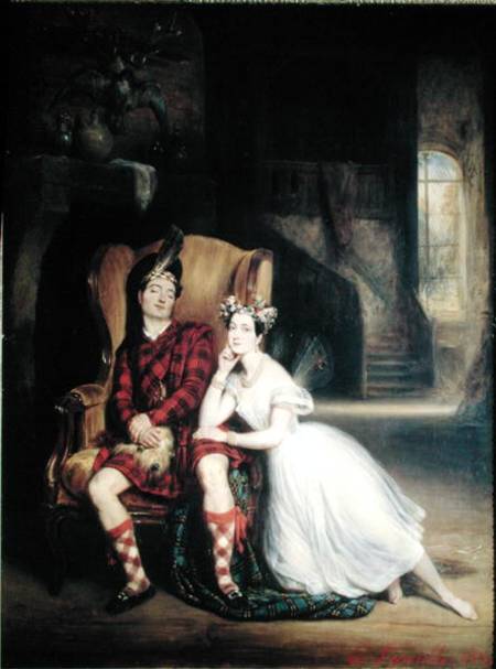 Marie (1804-84) and Paul Taglioni (1808-84) in the ballet 'La Sylphide' from Francois Gabriel Guillaume Lepaulle