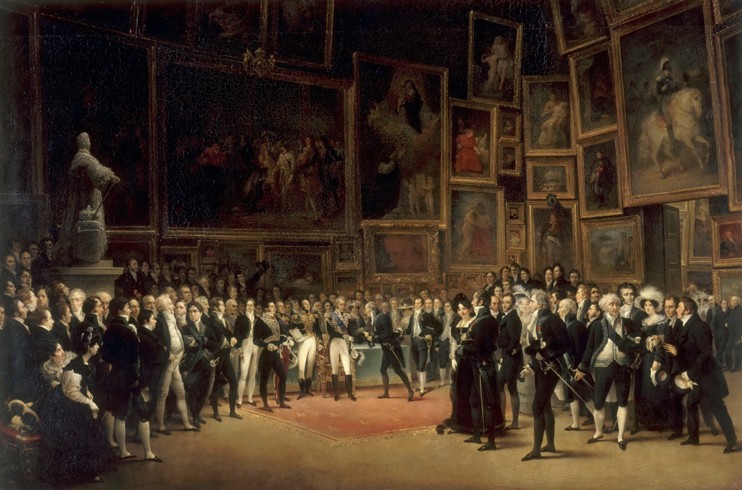 Charles X Distributing Awards to Artists Exhibiting at the Salon of 1824 at the Louvre from François-Joseph Heim