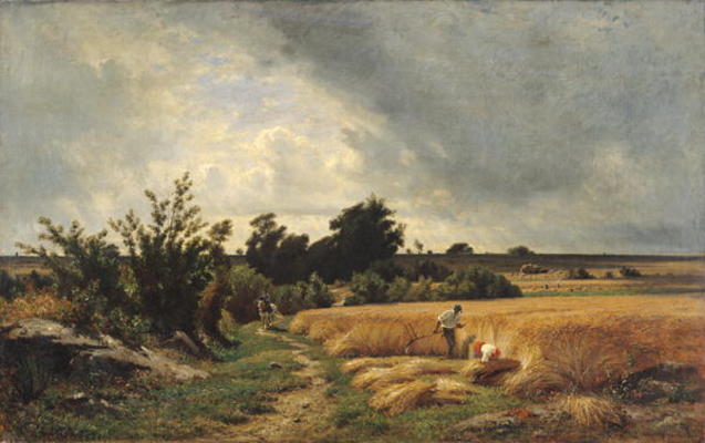 The Plateau of Ormesson - A Path through the Corn (oil on canvas) from Francois Louis Francais