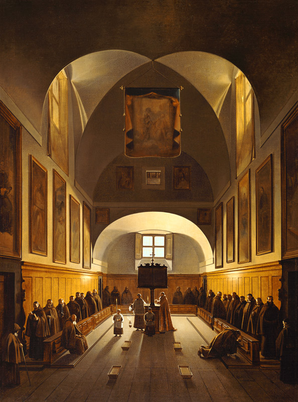Inside of the capuchin church at the Piazza Barberini in Rome. from François Marius Granet