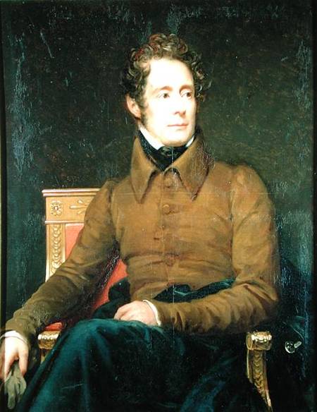 Portrait of Alphonse de Lamartine (1790-1869) from François Pascal Simon Gérard