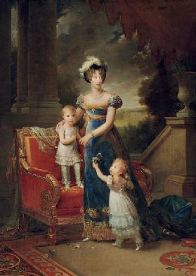 Duchesse de Berry with children Louise Marie Thérèse d'Artois and Henri d'Artois