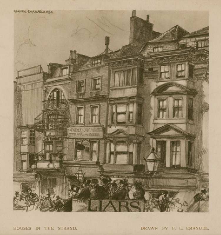 Houses in the Strand (engraving) from Frank Lewis Emanuel