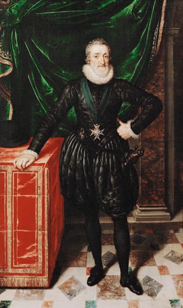 Portrait of Henri IV (1553-1610) King of France, in a black costume from Frans II Pourbus