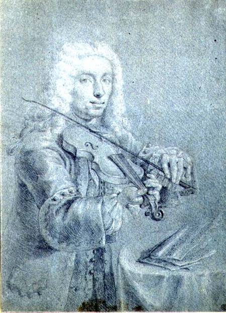 Portrait of Francesco Veracini (1690-1768), Italian violinist cil and from Franz Ferdinand Richter