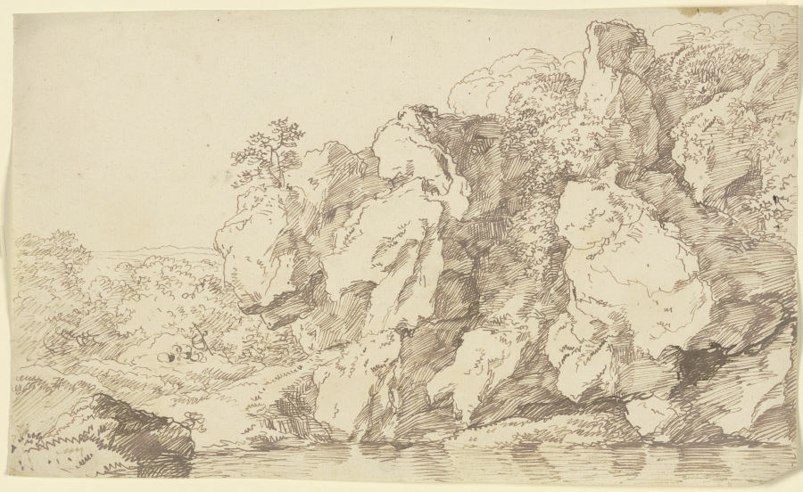 An einem Gewässer gelegene Felswand from Franz Innocenz Josef Kobell