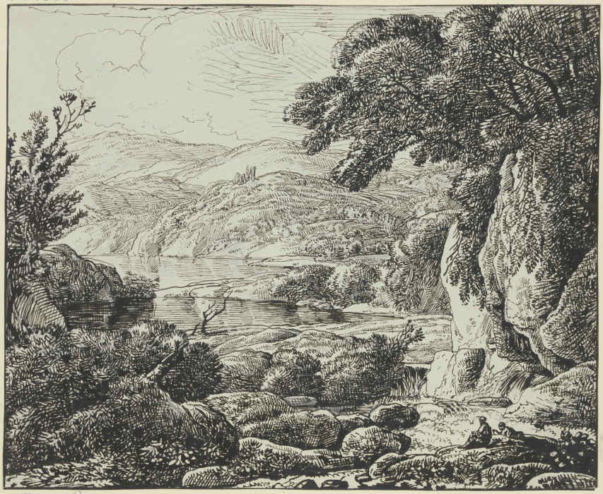 View into a river valley from Franz Innocenz Josef Kobell