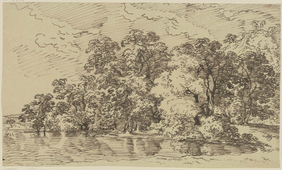 Riverbank with trees from Franz Innocenz Josef Kobell