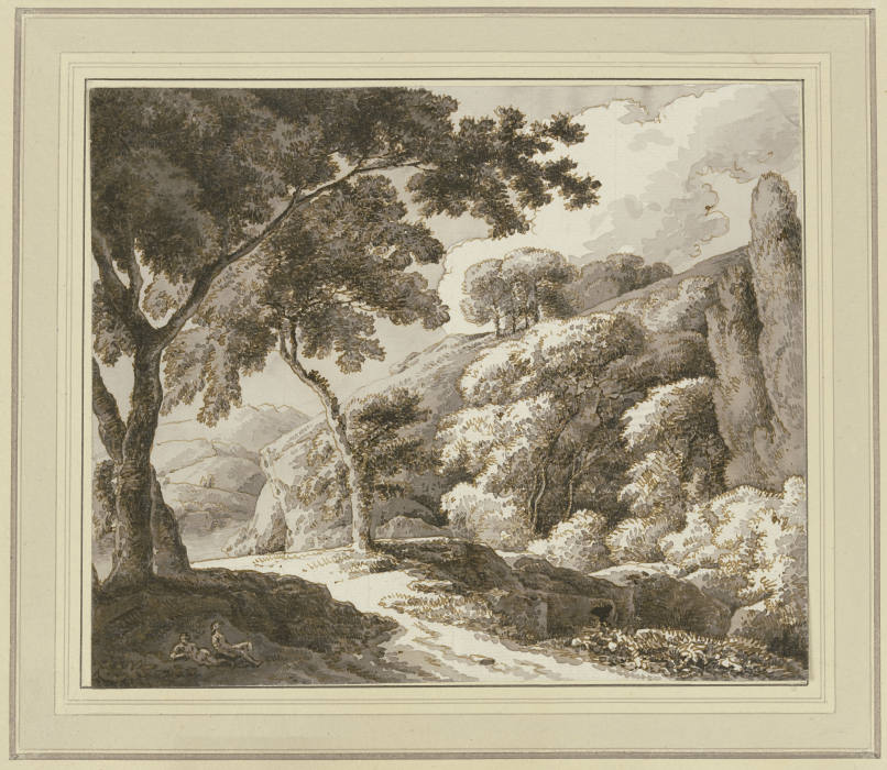Landschaft mit zwei rastenden Wanderern from Franz Innocenz Josef Kobell