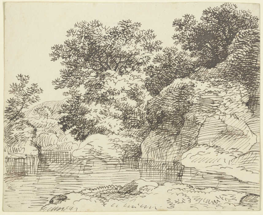 Embankment with trees from Franz Innocenz Josef Kobell