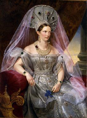 Portrait of Empress Alexandra Fyodorovna (Charlotte of Prussia), in kokoshnik