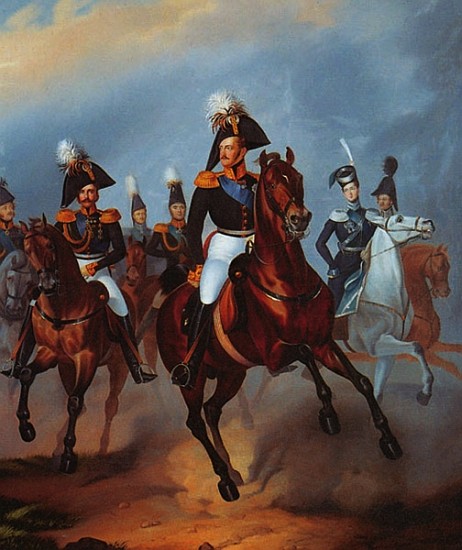 Nicholas I with his officers from Franz Kruger