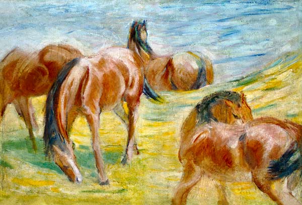 Grazing horses from Franz Marc